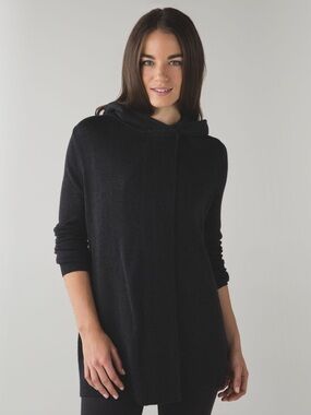 Lululemon Peace Of Mind Wrap Cardigan Sweater Heathered Black